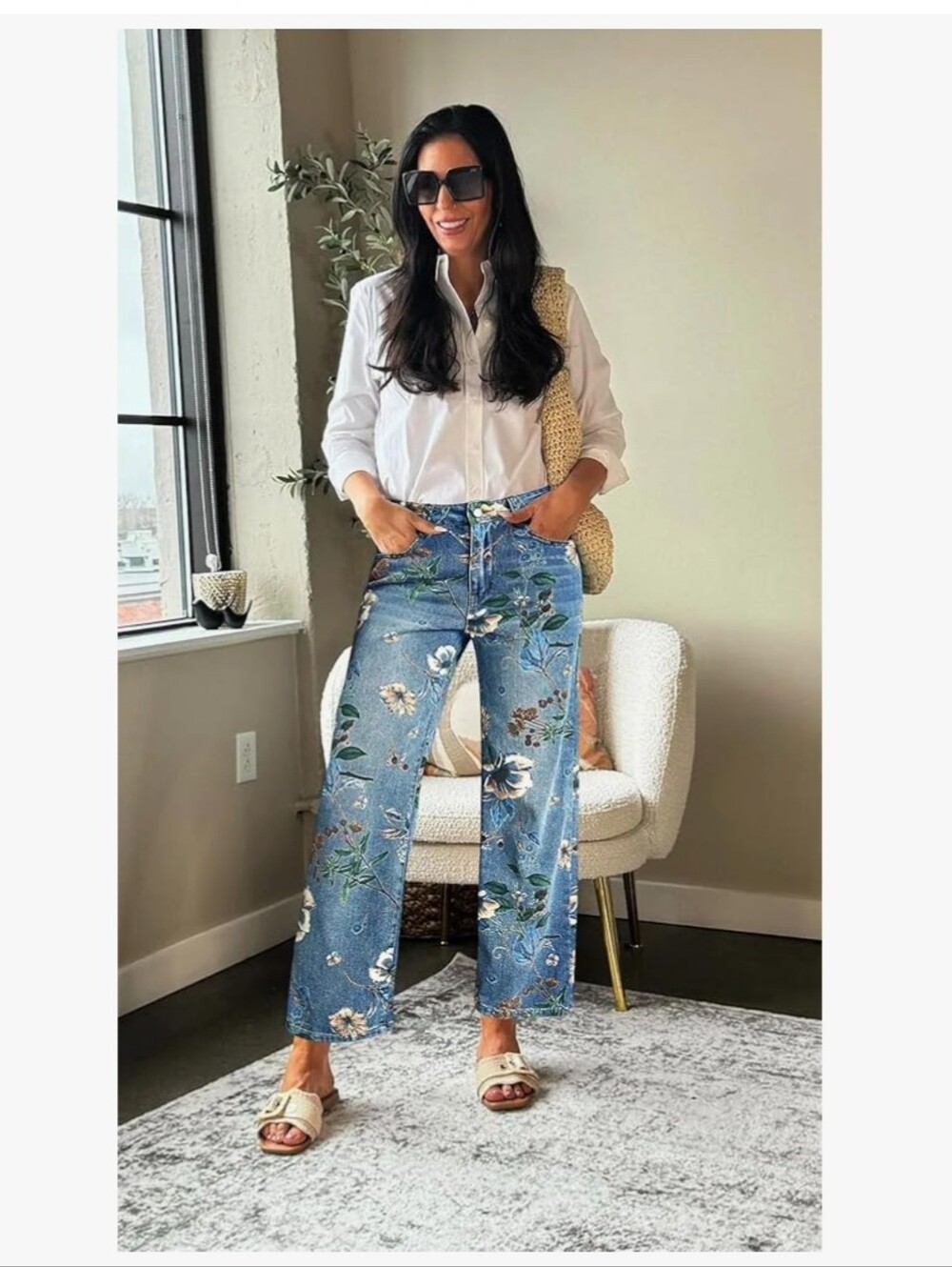 Barrell Floral Print Jeans